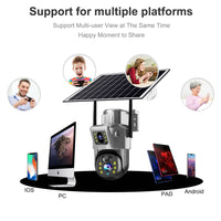 V380 Solar Powered Outdoor Wireless 4G/WiFi HD Security Camera with Remote Monitoring