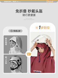 Unisex Electric Scooter Rain Poncho with Hood, Full Body Waterproof Raincoat for Motorcycles and E-bikes