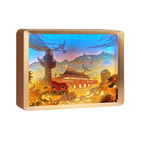 3D Paper Carving Night Light Shadow Box Lamp - Creative Ancient Style Gift for Festivals