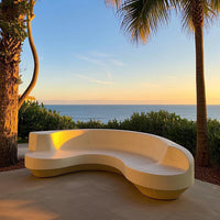 UHPC Concrete Planter Bench with Terrazzo Finish for Outdoor Landscape Seating