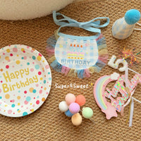 Pet Birthday Party Set with Bandana, Hat, Cake, and Candles for Cats and Dogs