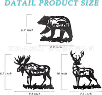 Nordic Metal Hollow Christmas Animal Wall Decor - Bear, Elk, Moose