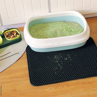 Cat Litter Mat, Double Layer Honeycomb Design, Traps Litter, Easy Clean, Anti-Tracking Pad for Litter Box