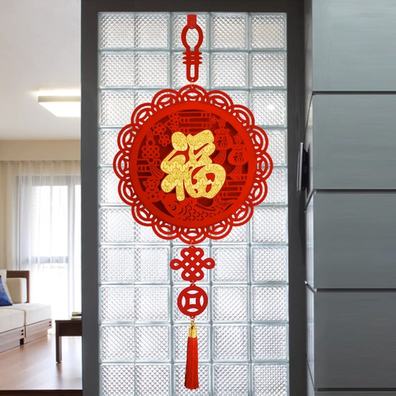 Chinese Knot Fu Character Wall Hanging for New Home Decoration