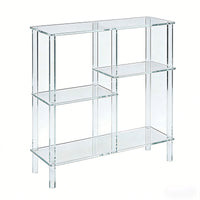Acrylic 4-Tier Square Side Table Transparent Nightstand Decor Corner Table