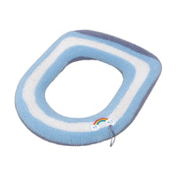Knitted Toilet Seat Cover with Handle, Thickened Warm O-Type Washable Toilet Cushion