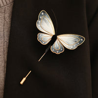Handmade Silk Velvet Butterfly Brooch Hairpin Set