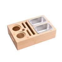 Wooden Sofa Armrest Snack Tray with Storage Box for Living Room