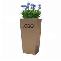 Outdoor Stainless Steel Planter Box Combination Garden Partition Flower Trough Square Metal Iron Art Flower Pot Courtyard Planter