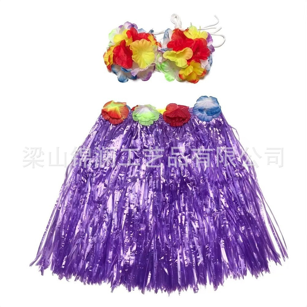 Hawaiian Hula Skirt and Bra Set for Festivals and Parties