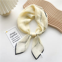 Solid Color Thin Square Silk Scarf for Women - Versatile Fashion Accessory for All Seasons