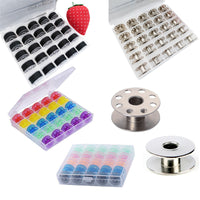 Wholesale Universal Colorful Plastic Bobbins Transparent Multifunctional Sewing Machine Thread Spools Iron Bobbin Boxed