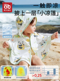 Baby UPF200+ Sun Protection Cape for Infants & Toddlers, Lightweight Ice Silk Cooling Sunscreen Jacket for Boys & Girls