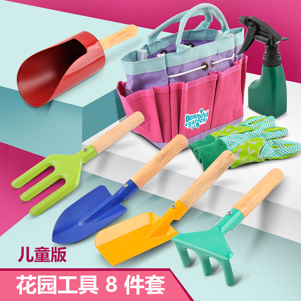 Kids Garden Tool Set for Planting and Gardening - Shovel, Rake, Hoe, and More