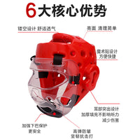 Taekwondo Headgear with Face Shield for Kids and Adults - Martial Arts Sparring Helmet