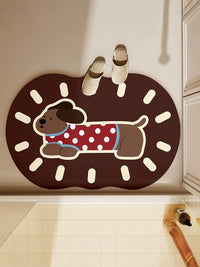 Cartoon Diatomaceous Earth Bath Mat - Non-Slip, Super Absorbent, Quick Dry Floor Mat for Bathroom & Toilet