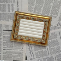 Vintage Gilded Frame Cream White Jewelry Display Stand for Necklaces Earrings Bracelets Rings