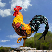 Outdoor Rooster and Hen Garden Statues Realistic Animal Figurines for Yard and Lawn Decor