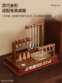 Solid Wood Jewelry Display Stand for Necklaces, Bracelets, Watches, and Beads