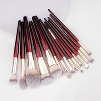 15-Piece Professional Synthetic Makeup Brush Set with Pouch