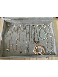 Velvet Jewelry Storage Box for Rings Necklaces Pendants Bracelets Watches Earrings, Large Capacity Dustproof Display Case