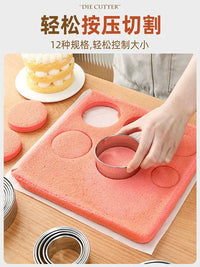 11-Piece 304 Stainless Steel Round Mousse Cake Ring Mold Set with Dumpling Cutter