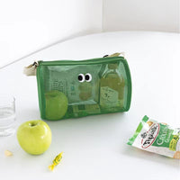 Mesh Cylindrical Crossbody Swim Bag - Large Capacity Travel & Toiletry Organizer