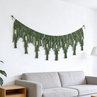 Hand-Woven Macrame Wall Hanging Tapestry with Tassels for Bohemian Decor