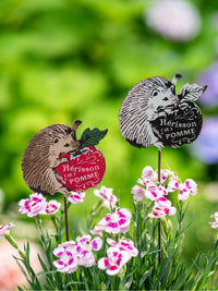 Creative Cartoon Squirrel Hedgehog Iron Art Plant Pot Decor Garden Stakes