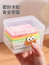 Clear Desktop Storage Box with Lid for Small Items and Stationery