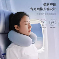 Memory Foam U-Shaped Neck Pillow for Travel and Napping, 360° Support