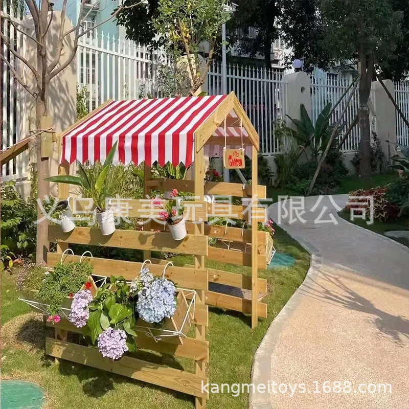 Outdoor Wooden Sand and Water Play Table Set for Kids
