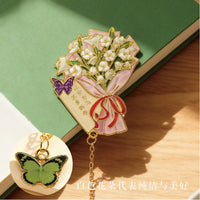 Hollow Floral Metal Bookmark Chinese Style Brass Page Clip for Students and Teachers