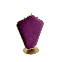 Velvet Jewelry Display Bust with Metal Frame for Necklaces and Earrings, Double-Sided Photography Prop