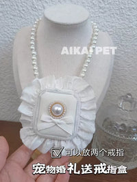 Pet Wedding Ring Bearer Necklace Pouch for Dogs - Velvet Jewelry Bag for Proposals and Special Occasions
