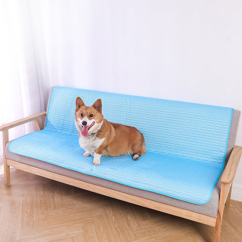 Pet Cooling Mat for Dogs and Cats, Breathable Ice Silk and Latex Summer Sleeping Pad
