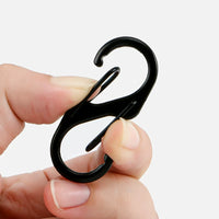 S-Type Carabiner Clip for Outdoor Camping and Travel, Multifunctional Bag Hook, Stainless Steel Double Hook