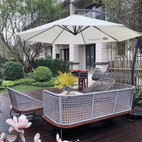 Outdoor Rattan Wicker Patio Furniture Set with Coffee Table for Balcony Garden Villa Hotel