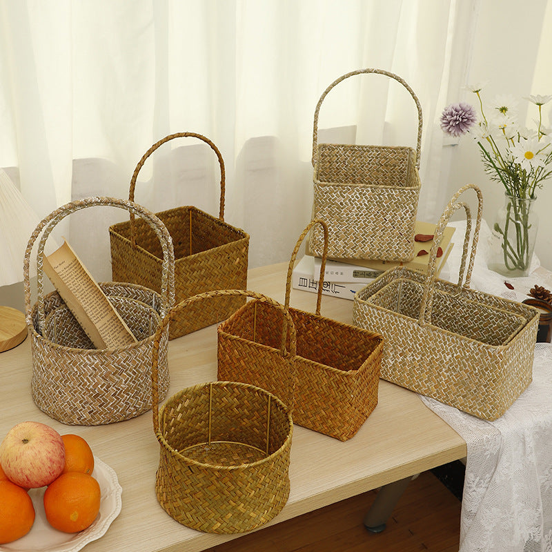 Nordic Style Seagrass Woven Basket Set for Wedding Favors and Storage