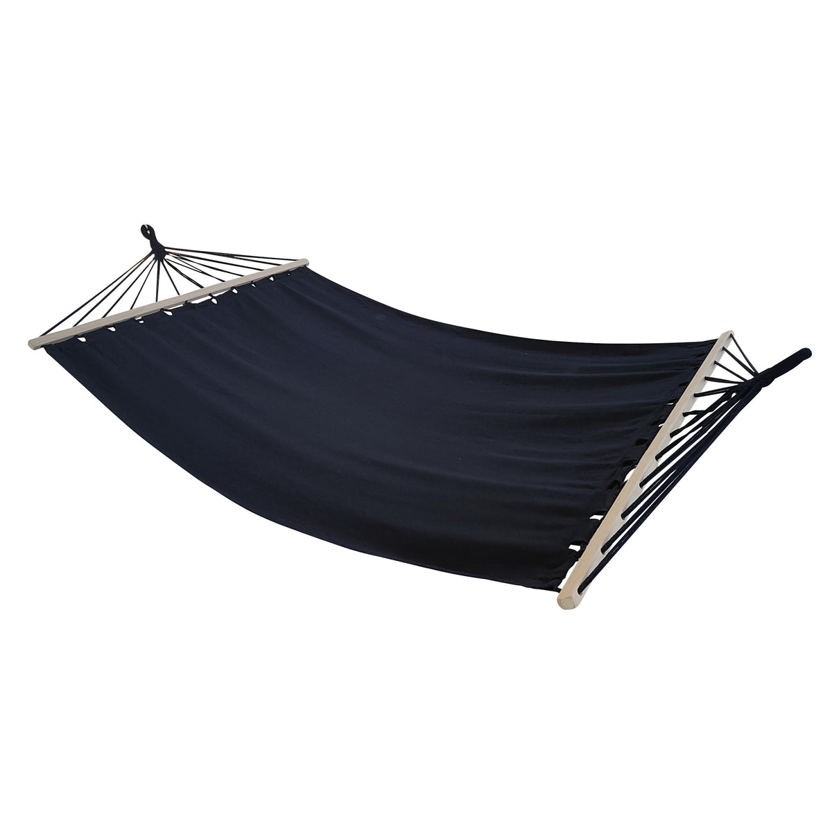 Outdoor Polyester Cotton Hammock Single Person with Solid Wood Spreader Bar for Beach and Leisure