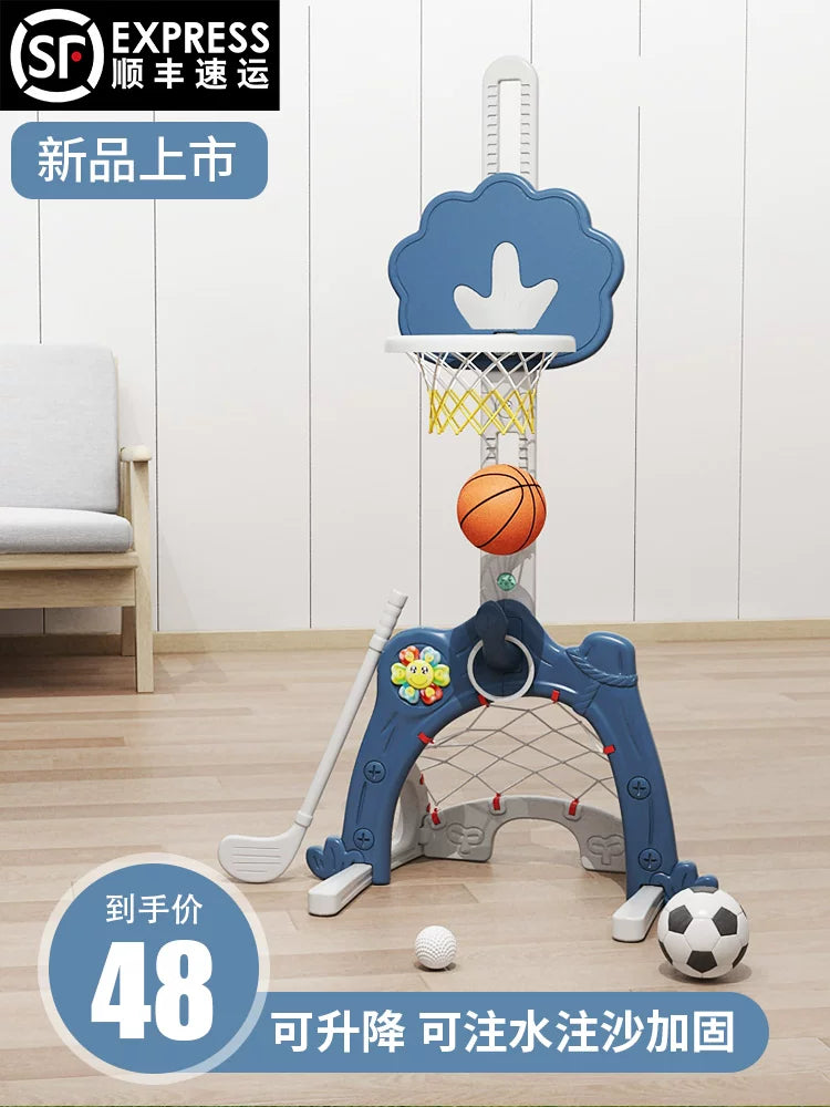 Adjustable Kids Basketball Hoop Indoor Toddler Boy Toy 1-6 Years Old with Football Goal