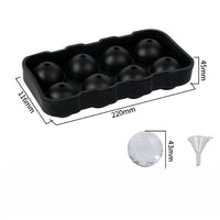 Food Grade Silicone Ice Ball Mold with Funnel, Spherical Ice Cube Tray for Home & Commercial Use, Easy Release