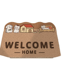 Pet Cartoon Loop Pile Doormat Cat Litter Mat Dust Removal PVC Scraper Mat Customizable