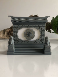 Traditional Cloud Blessing Miniature Screen Wall Resin Ornament for Aquariums and Landscaping