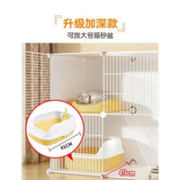 Large Indoor Cat Cage with Litter Box Enclosure, Multi-Level Cat Condo for Small Spaces