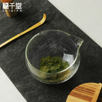 Suiqiantang Japanese Hammered Glass Matcha Bowl Set with Whisk and Scoop