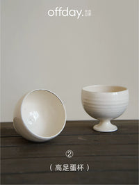 Handmade Ceramic Egg-Shaped Matcha Bowl
