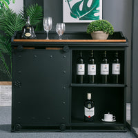LOFT Industrial Style Sideboard Iron Storage Cabinet Tea Station Vintage Distressed Restaurant Buffet Cabinet Dish Cabinet Wine Cabinet