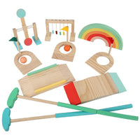 Kids Rainbow Simulation Golf Balance Training Game Set Indoor Outdoor Sports Wooden Toy