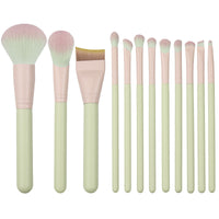 12-Piece Portable Makeup Brush Set with Eyeshadow, Powder, and Blush Brushes